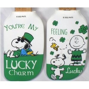 NEW Snoopy Peanuts St Patrick's Mini Spatula Set of 4Wooden Handle Silicone